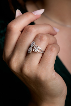 Inel din argint 925 rodiat cu rodiu auriu, Piatra: zirconia fatetata si cubic zirconia,  Culoare: transparenta, Sonis Silver [0]