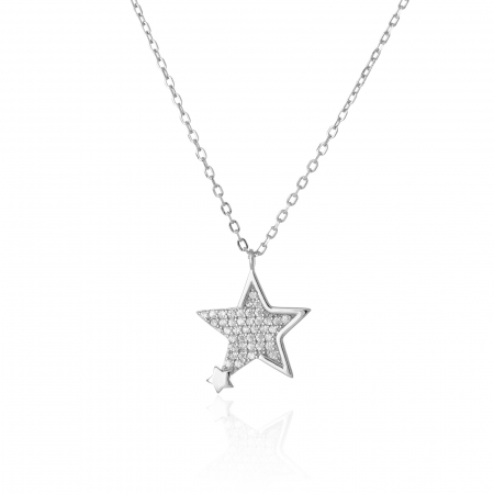 LANTURI CU PANDANTIV - Lant din argint 925 rodiat, Piatra: cubic zirconia, Culoare: transparenta, Sonis Silver
