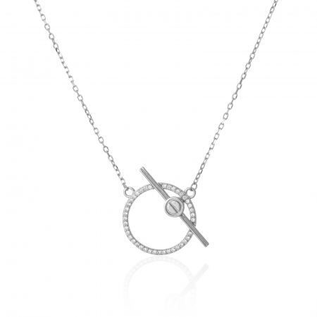 LANTURI CU PANDANTIV - Lant din argint 925 rodiat, Piatra: cubic zirconia, Culoare: transparenta, Sonis Silver
