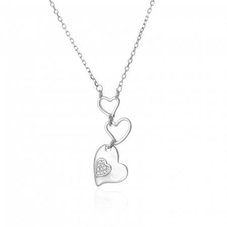 LANTURI CU PANDANTIV - Lant din argint 925 rodiat, Piatra: cubic zirconia, Culoare: transparenta, Sonis Silver