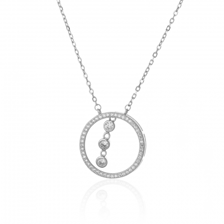 LANTURI CU PANDANTIV - Lant din argint 925 rodiat, Piatra: cubic zirconia, Culoare: transparenta, Sonis Silver