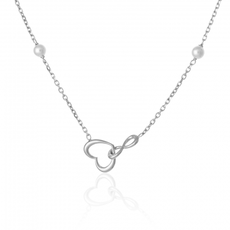 Produse - Lant  cu pandativ din argint 925 rodiat, Piatra: perla de laborator, Culoare: alb, Sonis Silver