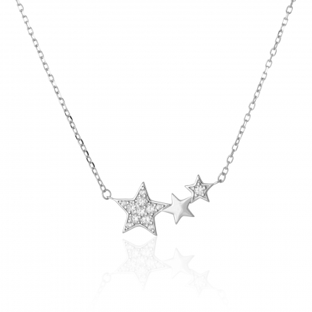 LANTURI CU PANDANTIV - Lant din argint 925 rodiat, Piatra: cubic zirconia, Culoare: transparenta, Sonis Silver