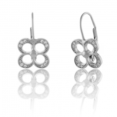 Produse - Cercei din argint 925 rodiat , Piatra: cubic zirconia,Culoare : transparenta , Sonis Silver