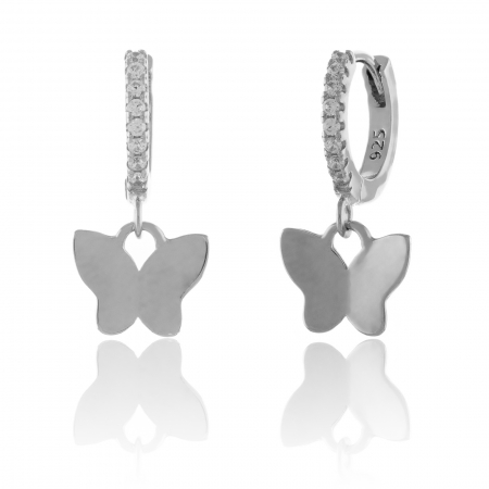 Cercei lungi - Cercei din argint 925 rodiat , Piatra: cubic zirconia, Culoare : transparenta , Sonis Silver