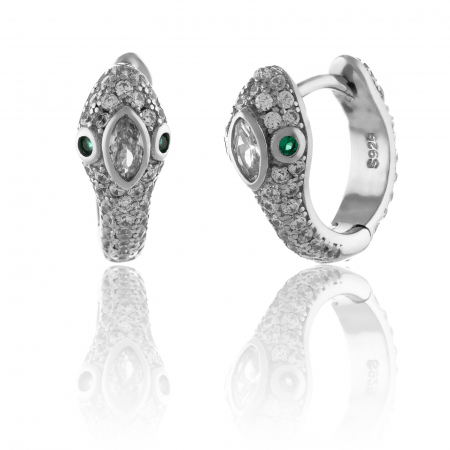 Produse - Cercei din argint 925 rodiat , Piatra: zirconia fatetata si cubic zirconia, Culoare : transparenta, Sonis Silver