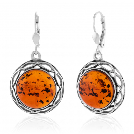 Cercei lungi - Cercei din argint 925, Piatra: chihlimbar natural,Sonis Silver