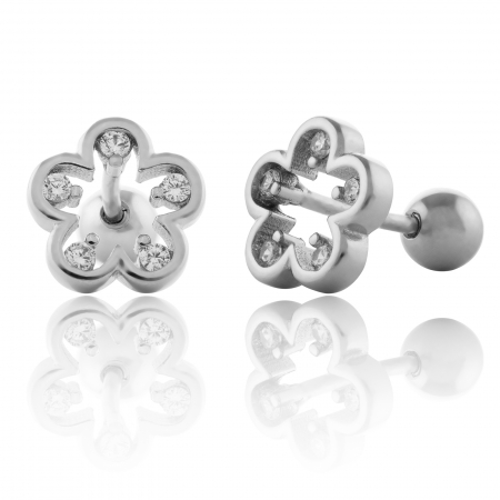CERCEI - Cercei din argint 925 rodiat , Piatra: cubic zirconia,  Culoare : transparenta ,Sonis Silver