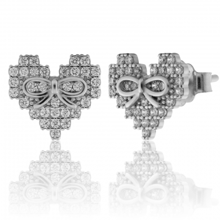 CERCEI - Cercei din argint 925, Piatra: cubic zirconia, Culoare: transparenta ,