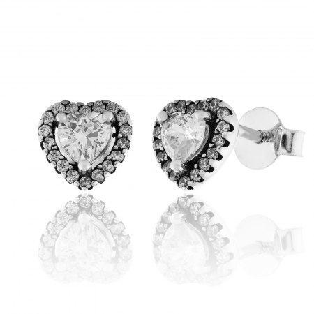 CERCEI - Cercei din argint 925 rodiat , Piatra: zirconia fatetata, Culoare : transparenta ,  Sonis Silver