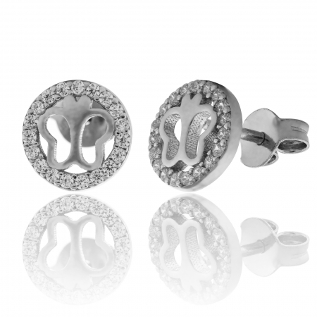 CERCEI - Cercei din argint 925, Piatra: cubic zirconia, Culoare: transparenta ,