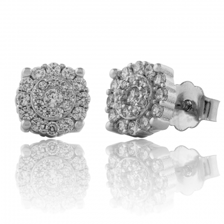 CERCEI - Cercei din argint 925, Tip inchidere: surub, Piatra: cubic zirconia, Culoare: transparenta, Sonis Silver