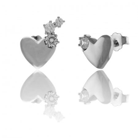Produse - Cercei din argint 925 rodiat , Piatra: zirconia fatetata, Culoare : transparenta , Sonis Silver