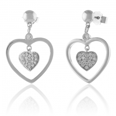 Cercei lungi - Cercei din argint 925 rodiat, Piatra: cubic zirconia,Culoare : transparenta , Sonis Silver