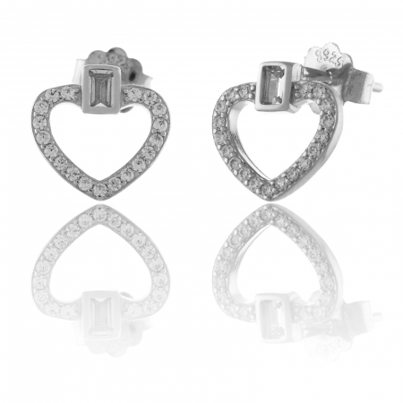 CERCEI - Cercei din argint 925 rodiat , Piatra: zirconia fatetata si cubic zirconia,, Sonis Silver