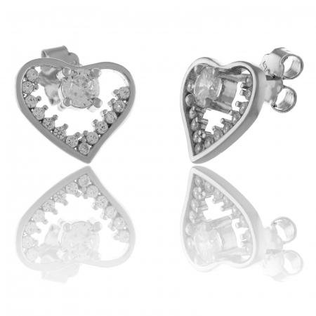 Produse - Cercei din argint 925, Piatra: zirconia fatetata si cubic zirconia,Culoare : transparenta ,Sonis Silver