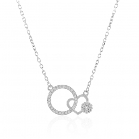 LANTURI CU PANDANTIV - Lant din argint 925 rodiat, Piatra: cubic zirconia, Culoare: transparenta, Sonis Silver