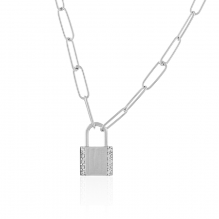 Lant din argint 925 rodiat, Piatra: cubic zirconia, Culoare: transparenta, Sonis Silver [0]