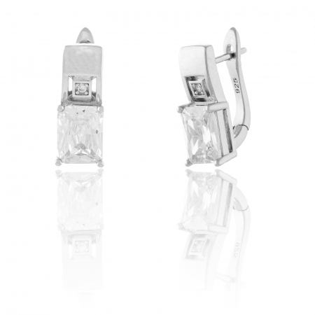 Cercei clasici - Cercei din argint 925 rodiat , Piatra: zirconia fatetata si cubic zirconia,  Sonis Silver