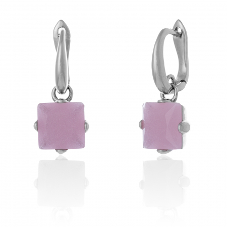 Cercei lungi - Cercei din argint 925 rodiat , Piatra: quartz roz, Culoare : roz , Sonis Silver