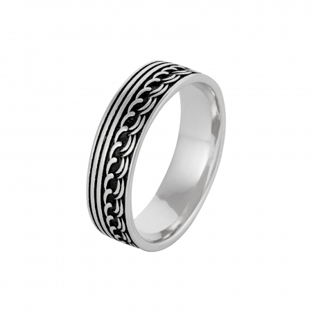 Verighete unisex - Inel  tip " Verigheta " din argint 925 rodiat, Piatra:  email , Culoare :  negru, Sonis Silver