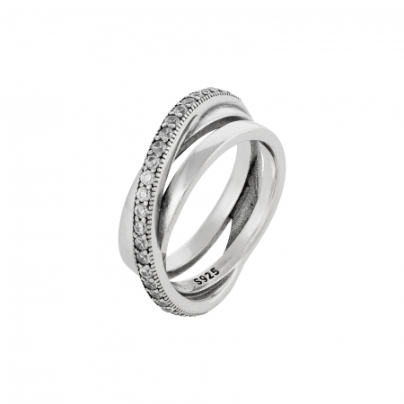 Inel din argint 925 rodiat, Piatra: cubic zirconia, Culoare: transparenta, Sonis Silver [0]