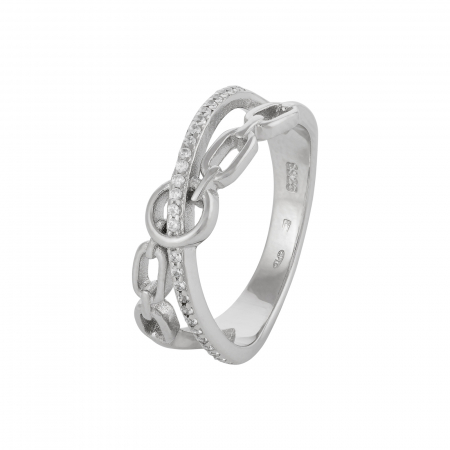 Produse - Inel din argint 925 rodiat , Piatra : cubic zirconia , Culoare : transparenta , Sonis Silver