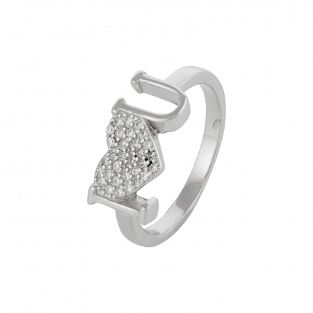 Inele de dama - Inel din argint 925 rodiat, Piatra: cubic zirconia, Culoare: transparenta, Sonis Silver