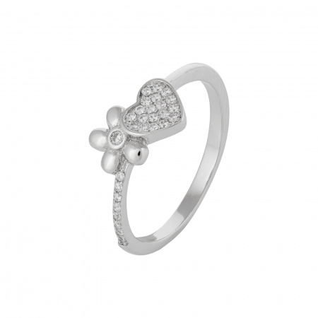 Inele de dama - Inel din argint 925 rodiat, Piatra: cubic zirconia, Culoare: transparenta, Sonis Silver