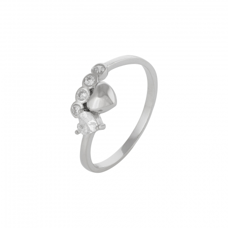 Inele de dama - Inel din argint 925 rodiat, Piatra: zirconia fatetata si cubic zirconia,  Culoare: transparenta, Sonis Silver