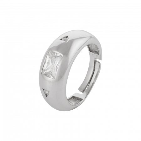 Inele de dama - Inel  reglabil din argint 925 rodiat, Piatra : zirconia fatetata si cubic zirconia, Sonis Silver