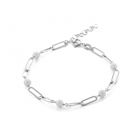 Produse - Bratara din argint 925 rodiat, Piatra :  perla de laborator , Culoare : alb , Sonis Silver