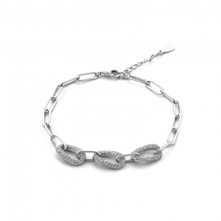 Produse - Bratara din argint 925 rodiat, Piatra: cubic zirconia, Culoare: transparenta, Sonis Silver