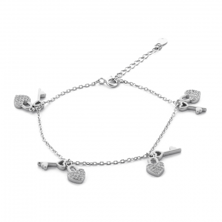 Produse - Bratara din argint 925 rodiat , Piatra: cubic zirconia, Culoare : transparenta ,  Sonis Silver