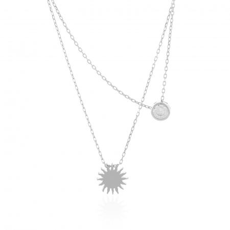 Produse - Lant din argint 925 rodiat, Piatra: zirconia fatetata, Culoare: transparenta, Sonis Silver
