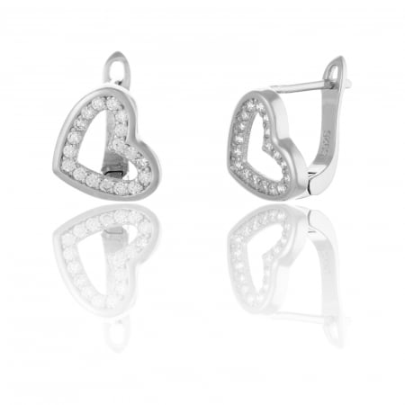 Cercei clasici - Cercei din argint 925, Piatra: cubic zirconia, Culoare: transparenta, Sonis Silver