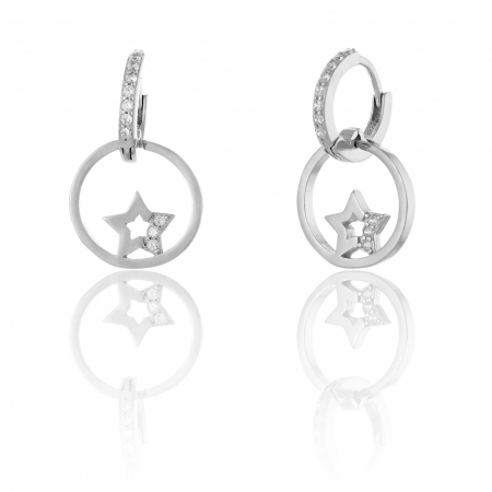 Cercei lungi - Cercei din argint 925 rodiat, Piatra: cubic zirconia, Culoare: transparenta