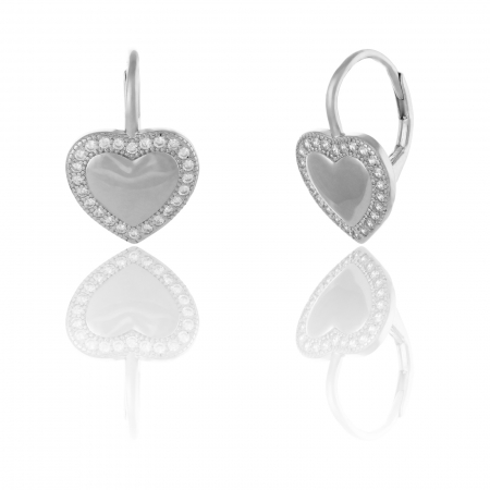 Cercei clasici - Cercei din argint 925 rodiat , Piatra: cubic zirconia, Culoare: transparenta , Sonis Silver