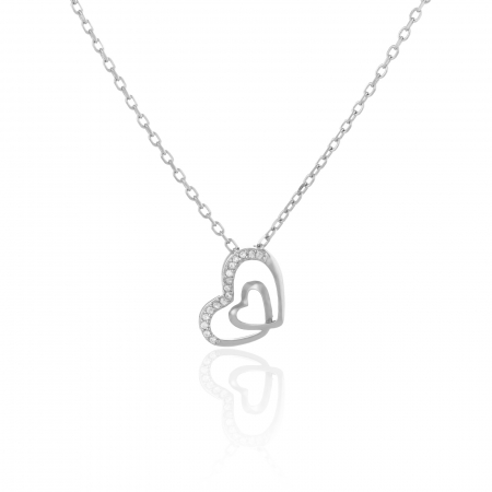 LANTURI CU PANDANTIV - Lant din argint 925 rodiat , Piatra: cubic zirconia, Culoare: transparenta,