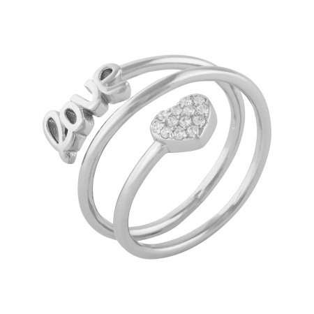 Produse - Inel din argint 925 rodiat, Piatra: cubic zirconia, Culoare: transparenta, Sonis Silver