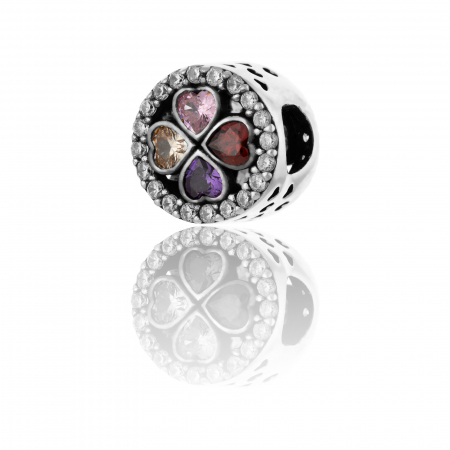 TALISMANE - Talisman pentru bratara din argint 925 rodiat, Piatra: zirconia fatetata si cubic zirconia, Culoare: multicolor, Sonis Silver