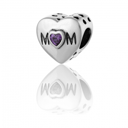 TALISMANE - Talisman pentru bratara din argint 925, Piatra: zirconia fatetata, Culoare: mov si rosu, Sonis Silver