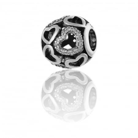 TALISMANE - Talisman pentru bratara din argint 925 rodiat, Piatra: cubic zirconia, Culoare: transparenta, Sonis Silver