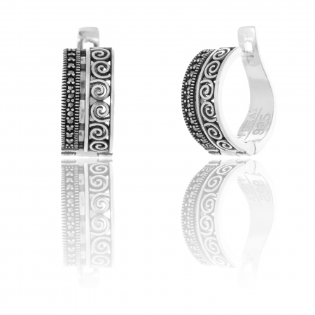 Cercei clasici - Cercei din argint 925, Piatra: marcasite