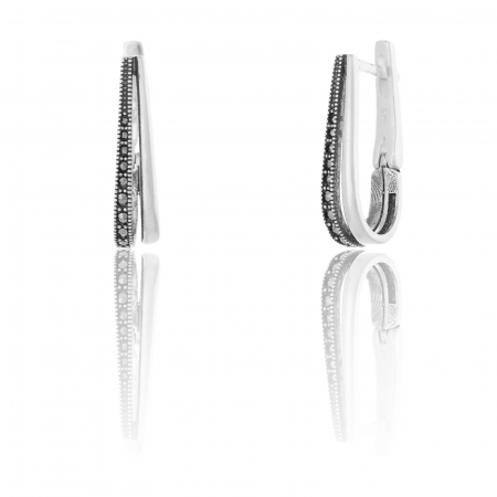 Cercei clasici - Cercei din argint 925, Piatra: marcasite, Sonis Silver