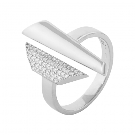 Produse - Inel din argint 925 rodiat, Piatra: cubic zirconia, Culoare: transparenta, Sonis Silver