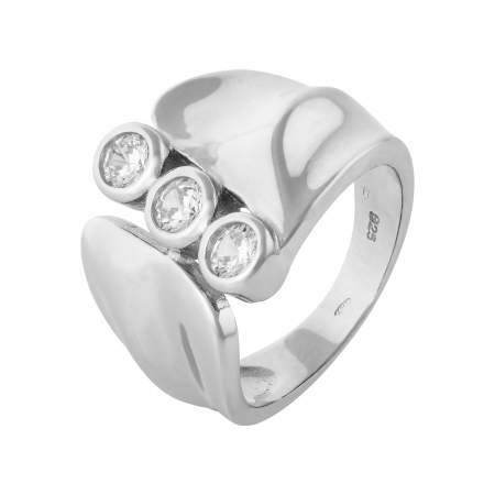 Inele de dama - Inel din argint 925 rodiat, Piatra: zirconia fatetata, Culoare: transparent, Sonis Silver