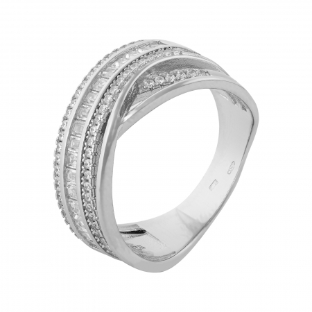 INELE - Inel din argint 925 rodiat, Piatra: zirconia fatetata si cubic zirconia, Culoare: transparenta, Sonis Silver