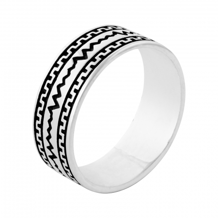 Verighete unisex - Inel  tip " Verigheta  din argint 925, Piatra: email, Culoare: negru, Sonis Silver