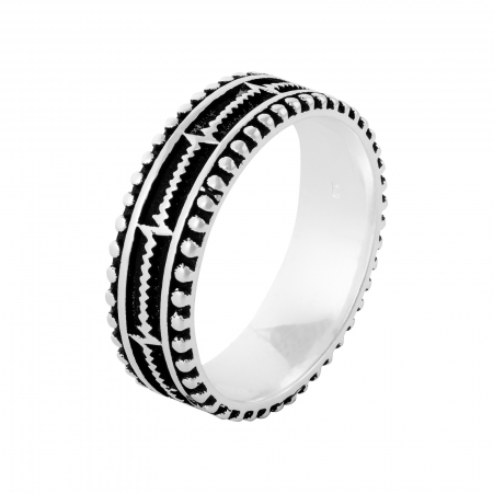 Verighete unisex - Inel tip "Verigheta "  din argint 925, Piatra: email, Culoare: negru, Sonis Silver